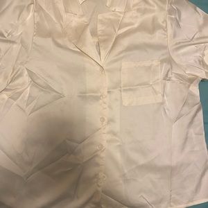 Monteau silk white button up t-shirt